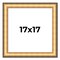 Square Traditional Gold Picture Frame - UV Acrylic, Foam Board Backing, Hanging Hardware